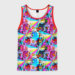 Майка-безрукавка мужская Абстрактное граффити в цвете, цвет: 3D-красный