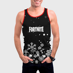 Майка-безрукавка мужская Fortnite новый год паттерн, цвет: 3D-красный — фото 2