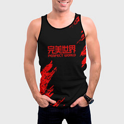 Майка-безрукавка мужская Perfectworld красные краски, цвет: 3D-черный — фото 2