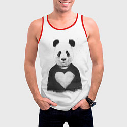 Майка-безрукавка мужская Love panda, цвет: 3D-красный — фото 2