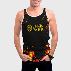 Майка-безрукавка мужская Linkin park огненный стиль, цвет: 3D-белый — фото 2
