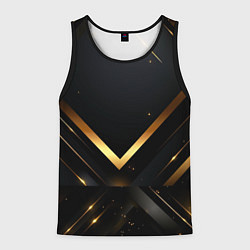 Майка-безрукавка мужская Gold luxury black abstract, цвет: 3D-черный