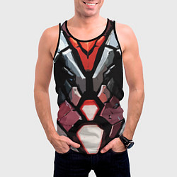 Майка-безрукавка мужская Красная броня киберпанк, цвет: 3D-черный — фото 2