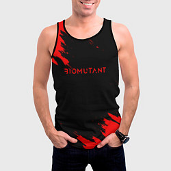 Майка-безрукавка мужская Биомутант краски красные, цвет: 3D-черный — фото 2
