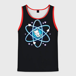 Мужская майка без рукавов Котик в атоме