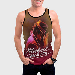 Майка-безрукавка мужская Michael Jackson нарисованный кистью, цвет: 3D-черный — фото 2
