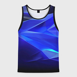 Майка-безрукавка мужская Black and blue abstract background sport style, цвет: 3D-черный