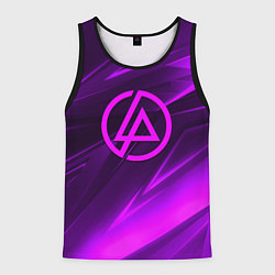 Майка-безрукавка мужская Linkin park neon stripes logo, цвет: 3D-черный