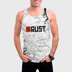 Майка-безрукавка мужская RUST брызги красок, цвет: 3D-белый — фото 2