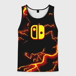 Майка-безрукавка мужская Нинтендо шторм огненоое лого, цвет: 3D-черный