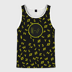 Майка-безрукавка мужская Twenty one pilots pattern rock yellow, цвет: 3D-белый