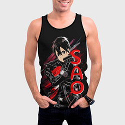 Майка-безрукавка мужская Кирито - Sword Art Online, цвет: 3D-черный — фото 2