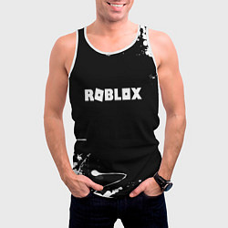 Майка-безрукавка мужская Roblox текстура краски белые, цвет: 3D-белый — фото 2