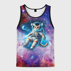 Майка-безрукавка мужская The cat is a brave cosmonaut - ai art, цвет: 3D-черный