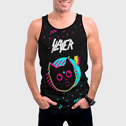 Майка-безрукавка мужская Slayer - rock star cat, цвет: 3D-черный — фото 2