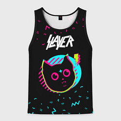 Майка-безрукавка мужская Slayer - rock star cat, цвет: 3D-черный