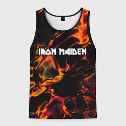 Майка-безрукавка мужская Iron Maiden red lava, цвет: 3D-черный