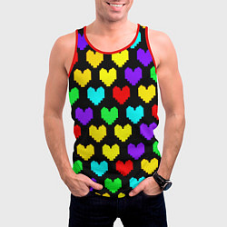 Майка-безрукавка мужская Undertale heart pattern, цвет: 3D-красный — фото 2