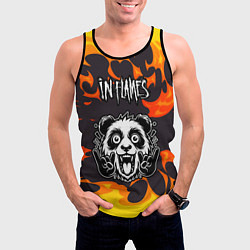 Майка-безрукавка мужская In Flames рок панда и огонь, цвет: 3D-черный — фото 2