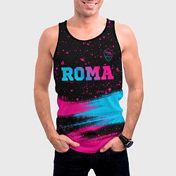 Майка-безрукавка мужская Roma - neon gradient посередине, цвет: 3D-черный — фото 2