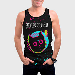 Майка-безрукавка мужская Burzum - rock star cat, цвет: 3D-черный — фото 2