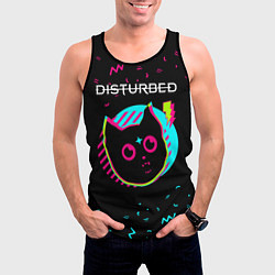 Майка-безрукавка мужская Disturbed - rock star cat, цвет: 3D-черный — фото 2