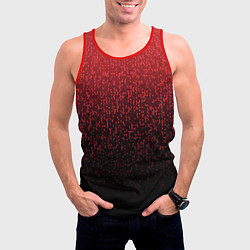 Майка-безрукавка мужская Градиент мозаика красно-чёрный, цвет: 3D-красный — фото 2