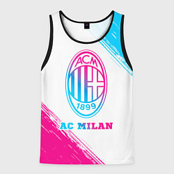 Майка-безрукавка мужская AC Milan neon gradient style, цвет: 3D-черный