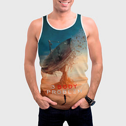Майка-безрукавка мужская Задача трёх тел, цвет: 3D-белый — фото 2