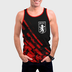Майка-безрукавка мужская Aston Villa sport grunge, цвет: 3D-красный — фото 2