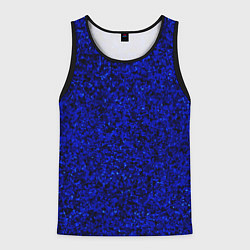 Мужская майка без рукавов Чёрно-синий ультрамарин абстрактная текстура