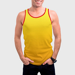 Майка-безрукавка мужская Градиент насыщенный жёлтый, цвет: 3D-красный — фото 2