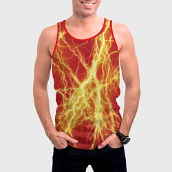 Майка-безрукавка мужская Lightning strikes, цвет: 3D-красный — фото 2