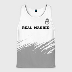 Майка-безрукавка мужская Real Madrid sport на светлом фоне посередине, цвет: 3D-белый