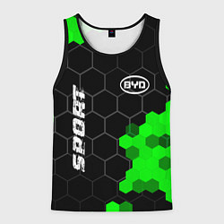 Мужская майка без рукавов BYD green sport hexagon