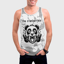 Майка-безрукавка мужская The Cranberries рок панда на светлом фоне, цвет: 3D-белый — фото 2