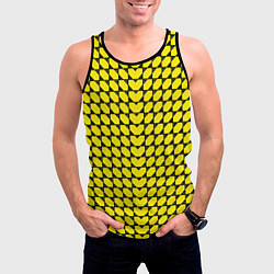 Майка-безрукавка мужская Жёлтые лепестки шестиугольники, цвет: 3D-черный — фото 2