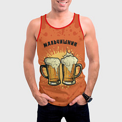 Майка-безрукавка мужская Мальчишник - пиво, цвет: 3D-красный — фото 2