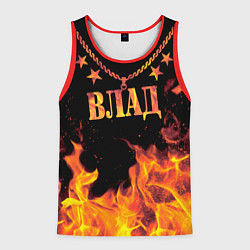 Мужская майка без рукавов Влад - имя в огне