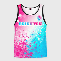 Мужская майка без рукавов Brighton neon gradient style посередине