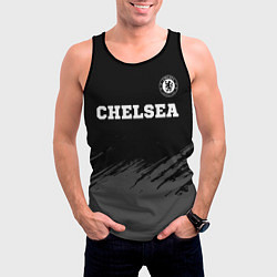 Майка-безрукавка мужская Chelsea sport на темном фоне посередине, цвет: 3D-черный — фото 2