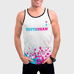Майка-безрукавка мужская Tottenham neon gradient style посередине, цвет: 3D-черный — фото 2