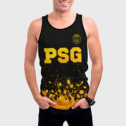Майка-безрукавка мужская PSG - gold gradient посередине, цвет: 3D-черный — фото 2