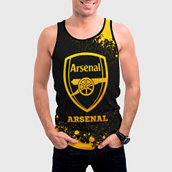 Майка-безрукавка мужская Arsenal - gold gradient, цвет: 3D-черный — фото 2