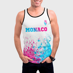 Майка-безрукавка мужская Monaco neon gradient style посередине, цвет: 3D-черный — фото 2