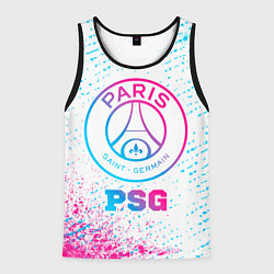 Майка-безрукавка мужская PSG neon gradient style, цвет: 3D-черный