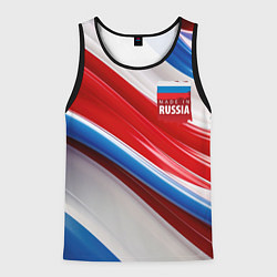 Мужская майка без рукавов Герб России на абстрактном фоне