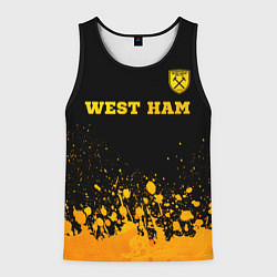 Майка-безрукавка мужская West Ham - gold gradient посередине, цвет: 3D-черный