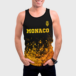 Майка-безрукавка мужская Monaco - gold gradient посередине, цвет: 3D-черный — фото 2