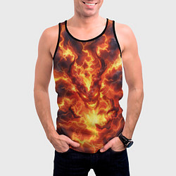 Майка-безрукавка мужская Огненный демон, цвет: 3D-черный — фото 2